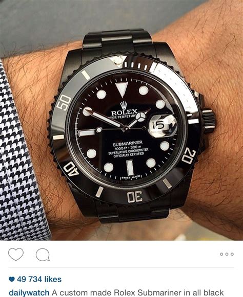 black rolex watch|rolex submariner all black price.